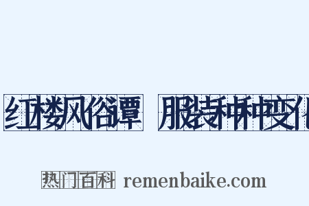 红楼风俗谭·服装种种变化是什么意思的图片
